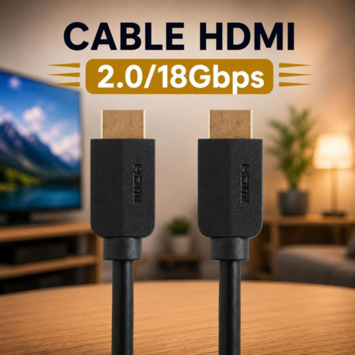 Câble HDMI ESSENTIELB 2.0/18Gbps 10M Noir