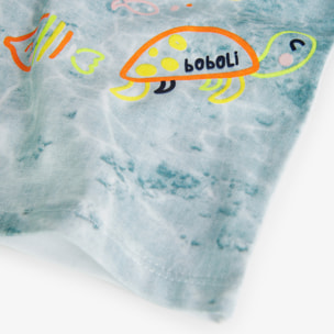 Camiseta niño, tirantes, cuello redondo estampada, blanco