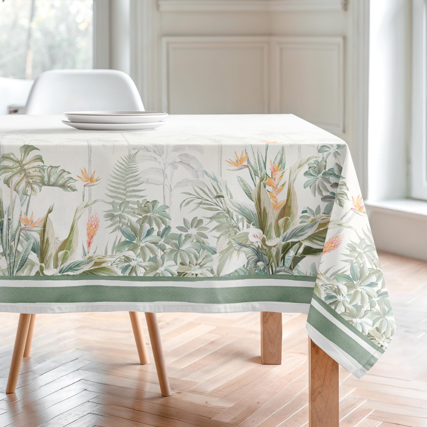 Nappe imprimée anti-tâches DAYANA VERT