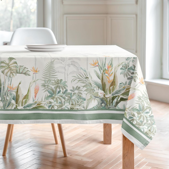 Nappe imprimée anti-tâches DAYANA VERT