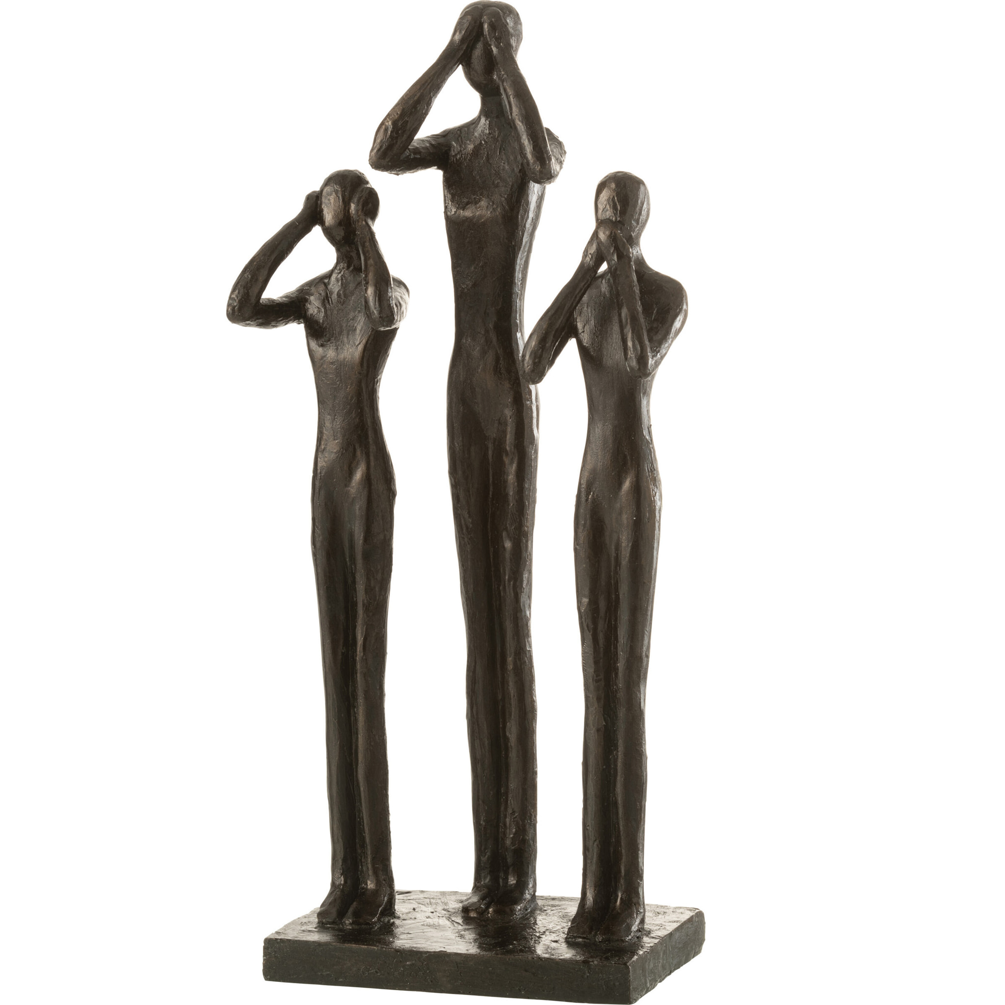 J-Line figurine Personnages Entendre/Voir/Se Taire - polyrésine -  brun