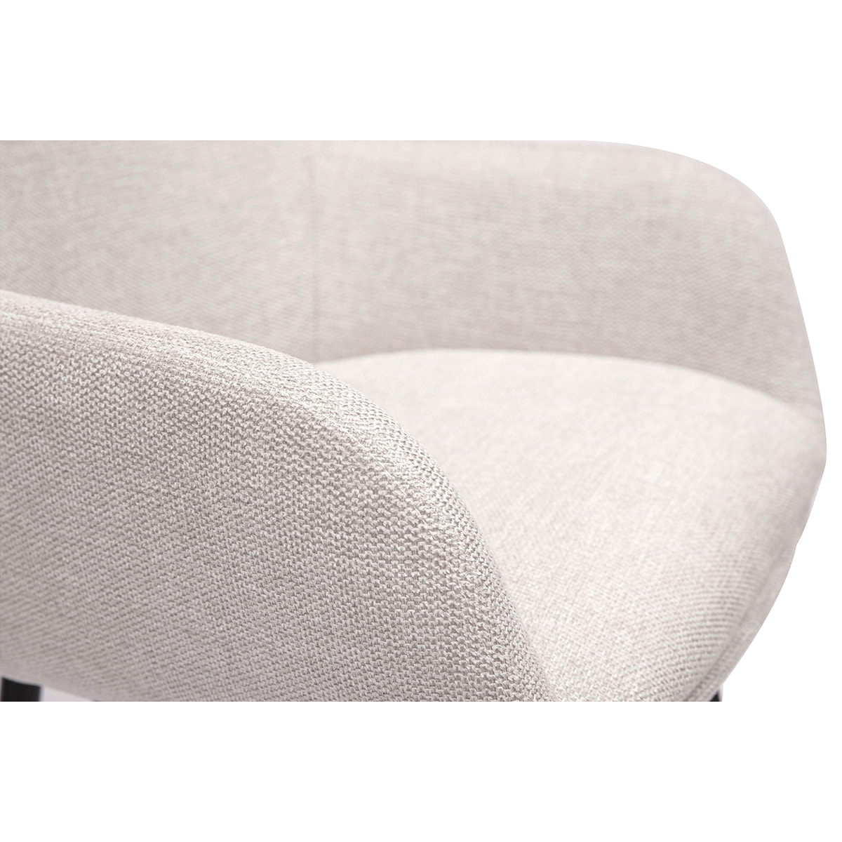 Tabourets de bar pivotants 360° en tissu effet velours texturé beige et métal H65.5 cm (lot de 2) ALESS