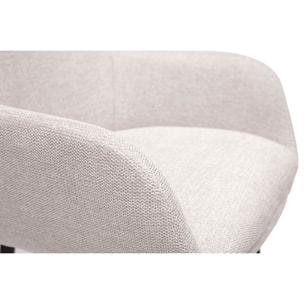 Tabourets de bar pivotants 360° en tissu effet velours texturé beige et métal H65.5 cm (lot de 2) ALESS