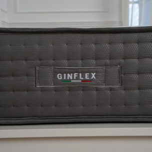 Materasso Matrimoniale Memory Foam 2 Strati Fisso H25 Ginflex Cotone Con Fascia Perimetrale Capitonè 160x190 (Antiacaro - Anallergico - Antibatterico - Ergonomico)
