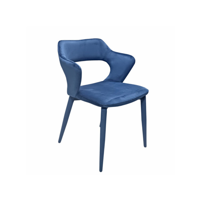 Chaise en velours avec accoudoirs - VALENTINA