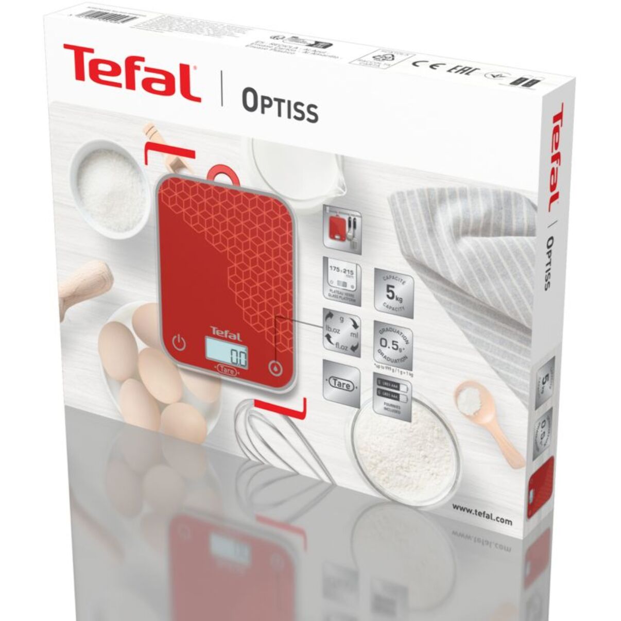 Balance de cuisine TEFAL Optiss Scratch-Resistant BC50D7V0