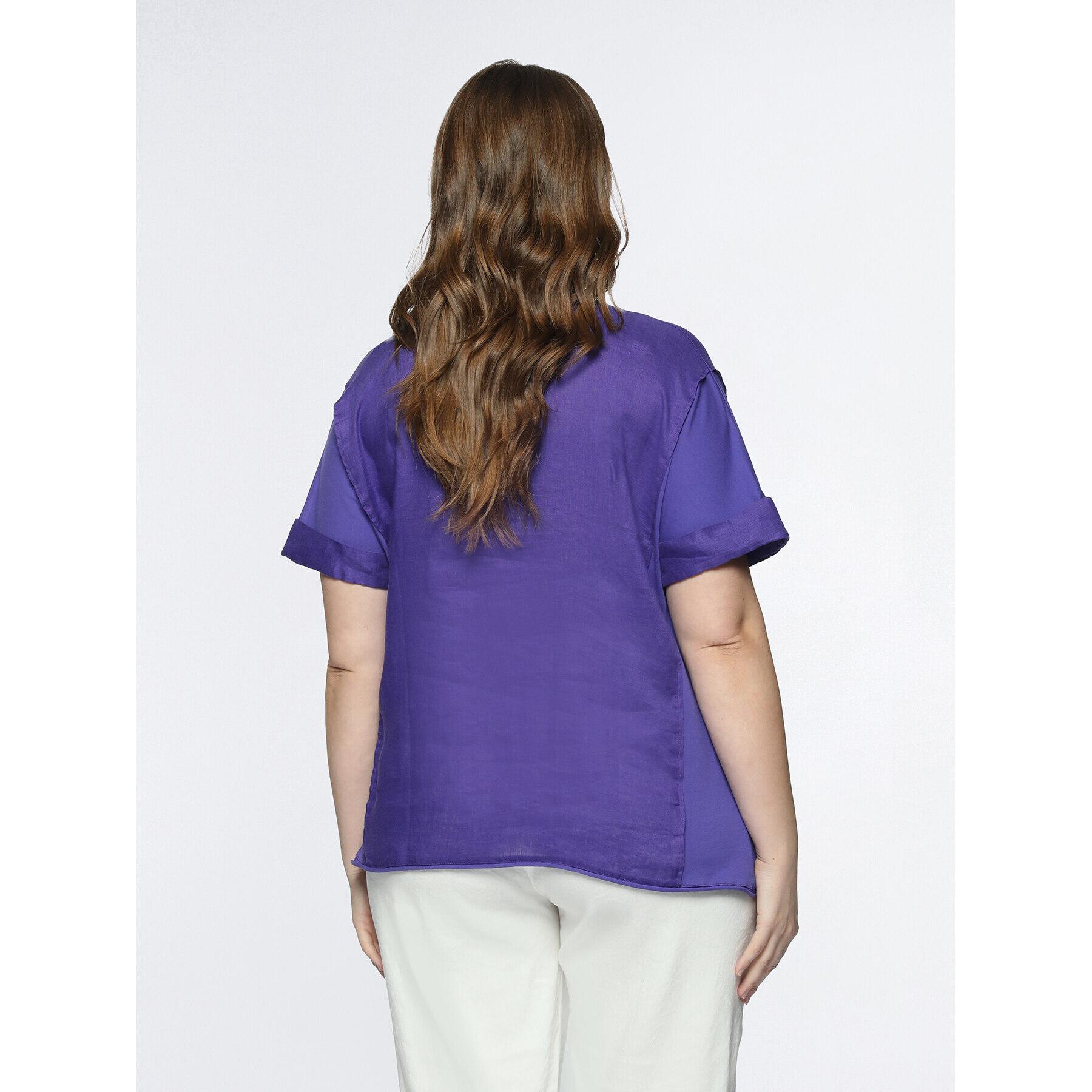 Fiorella Rubino - Blusa in lino e cotone - Viola