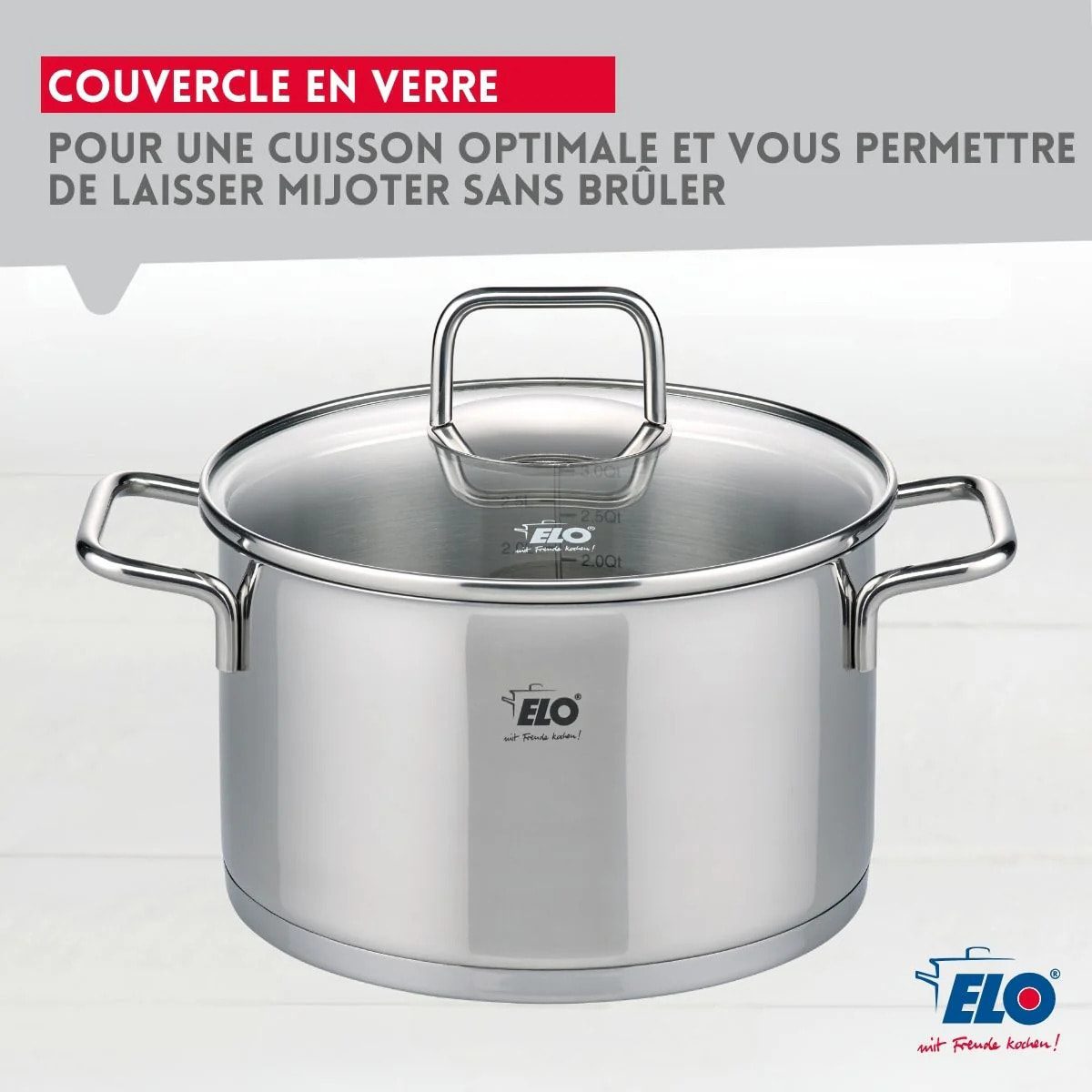 Set de 3 faitouts en inox 16 cm 20 cm et 26 cm Elo Citrin