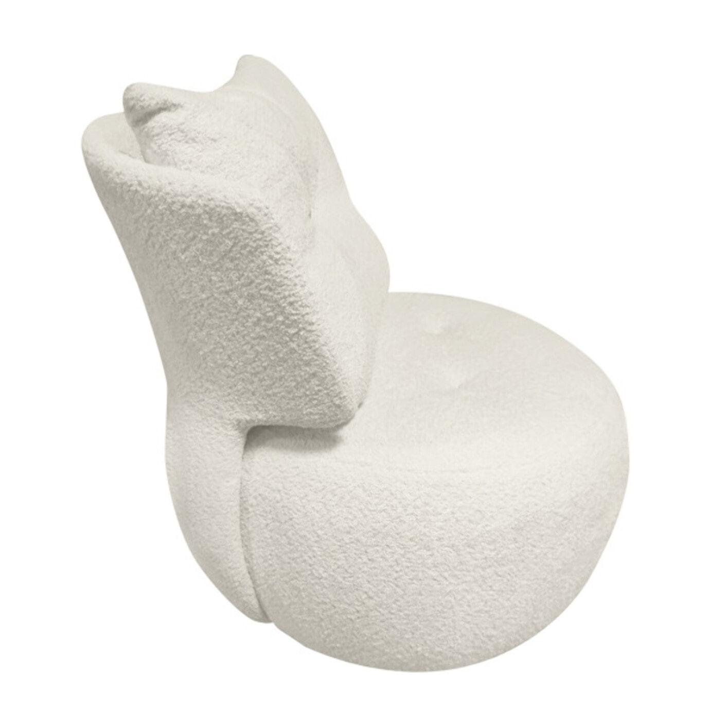 Fauteuil pivotant 360° en tissu bouclette - ORIGANO