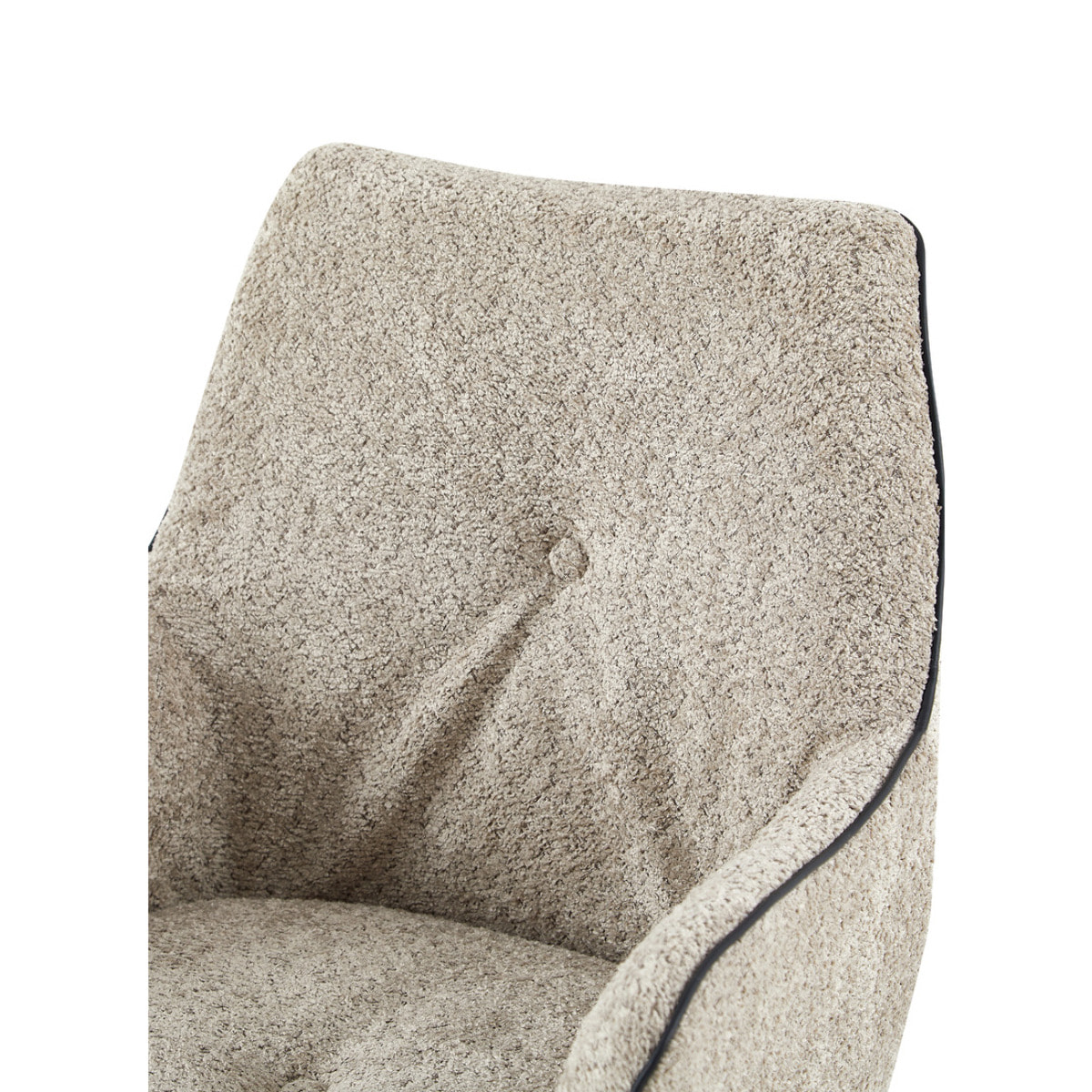 Sedia con braccioli Allie girevole in bouclé beige