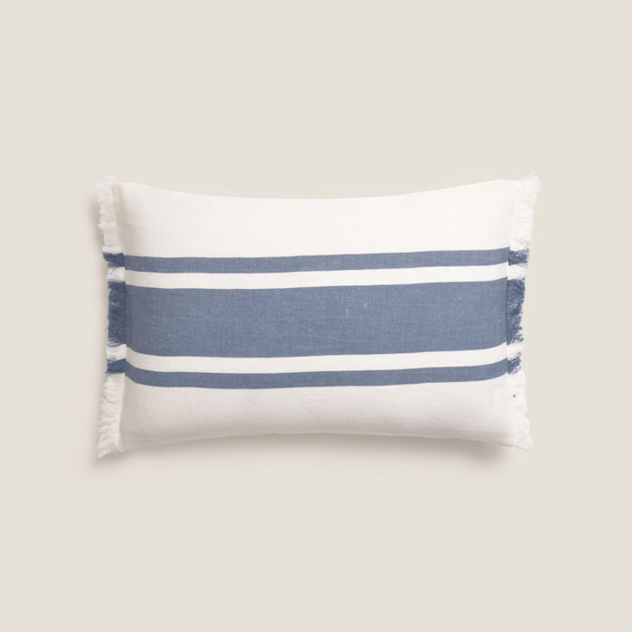 Funda de cojín algodón rayas Sonarec color azul Algodón