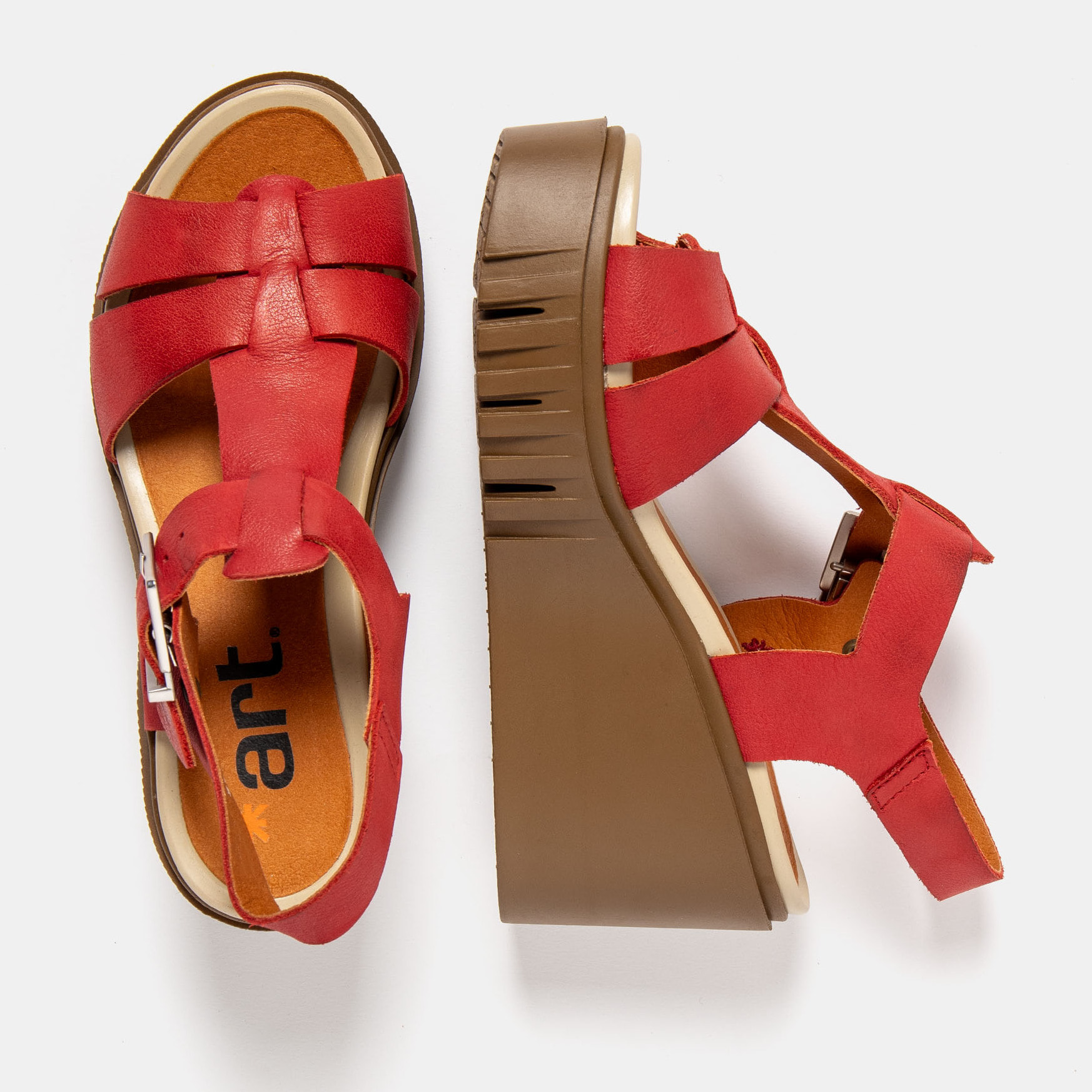 Sandalia de cuña 2084 ROMA RED/ CATANIA color Red