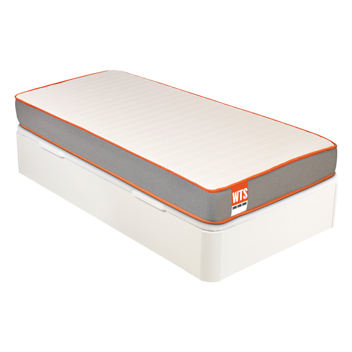 Pack SOUL, Colchón Sostenible HR con Visco y Canapé Juvenil Apertura Lateral Blanco WHAT THE SLEEP, Entrega, Montaje en Domicilio y Retirada de Usado Incluida