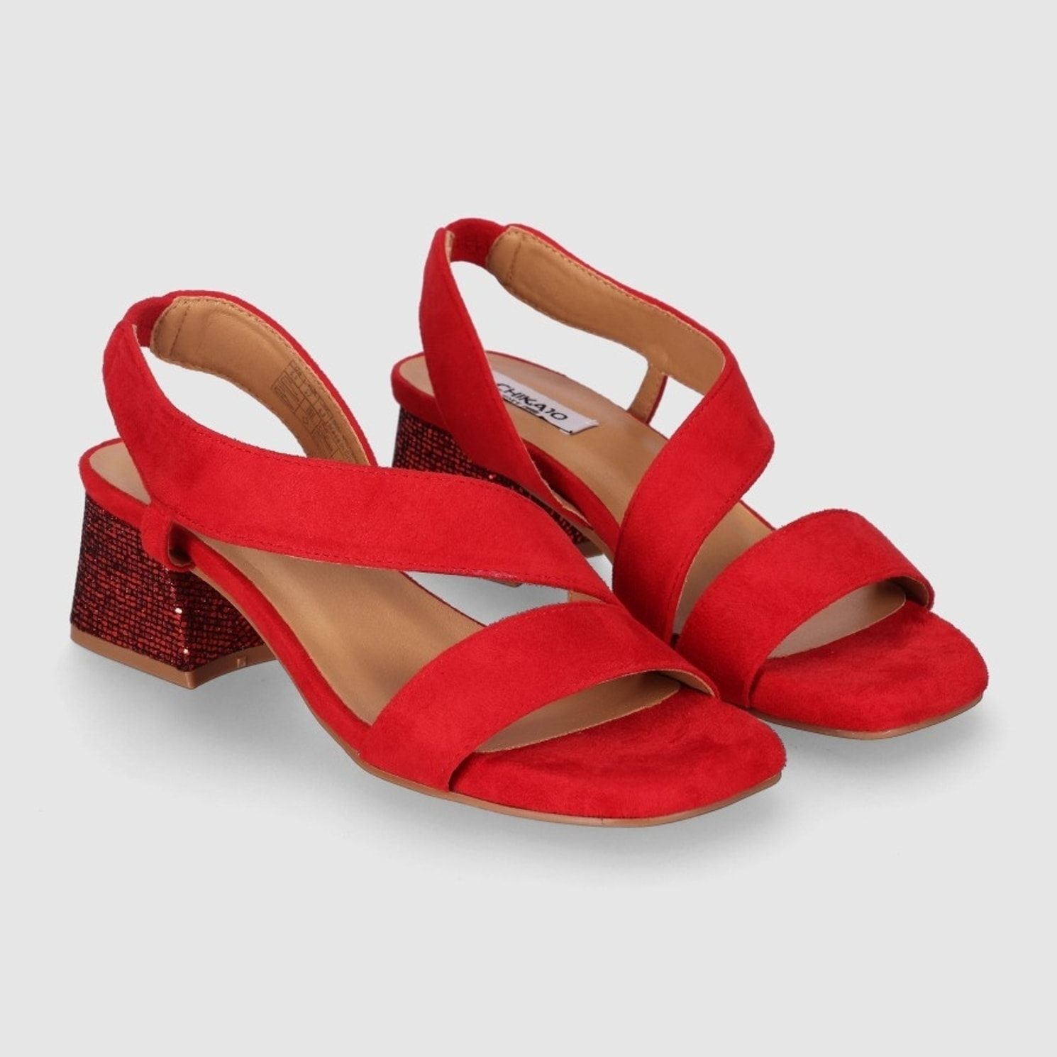 Sandalias de Tejido - Rojo - Tacón: 5 cm