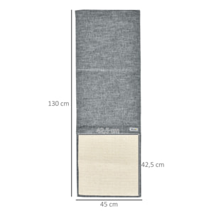 Lot de 2 tapis griffoir chat grattoir chat en sisal grattoir de canapé, sol ou mur dim. 130L x 45l cm gris