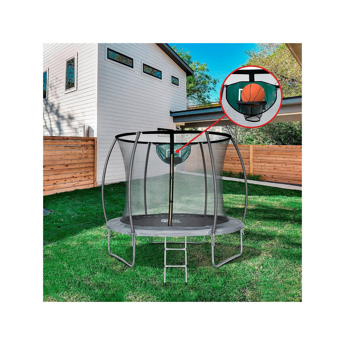 Trampoline prestige "jumper" 2,44 m et panier basket