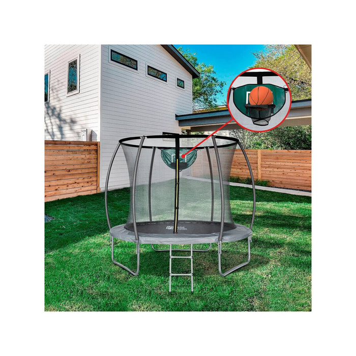 Trampoline prestige "jumper" 2,44 m et panier basket