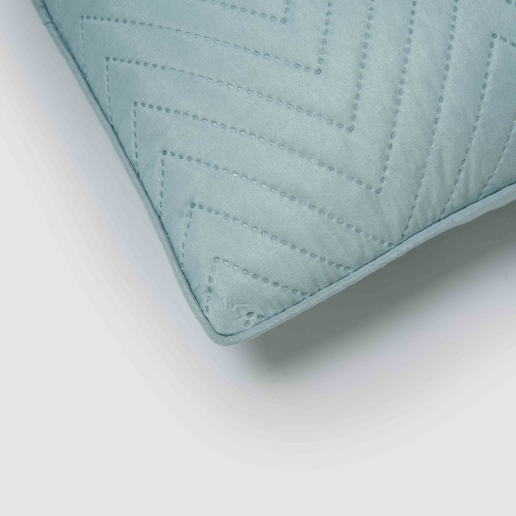 Cojín liso zig-zag verde tiffany