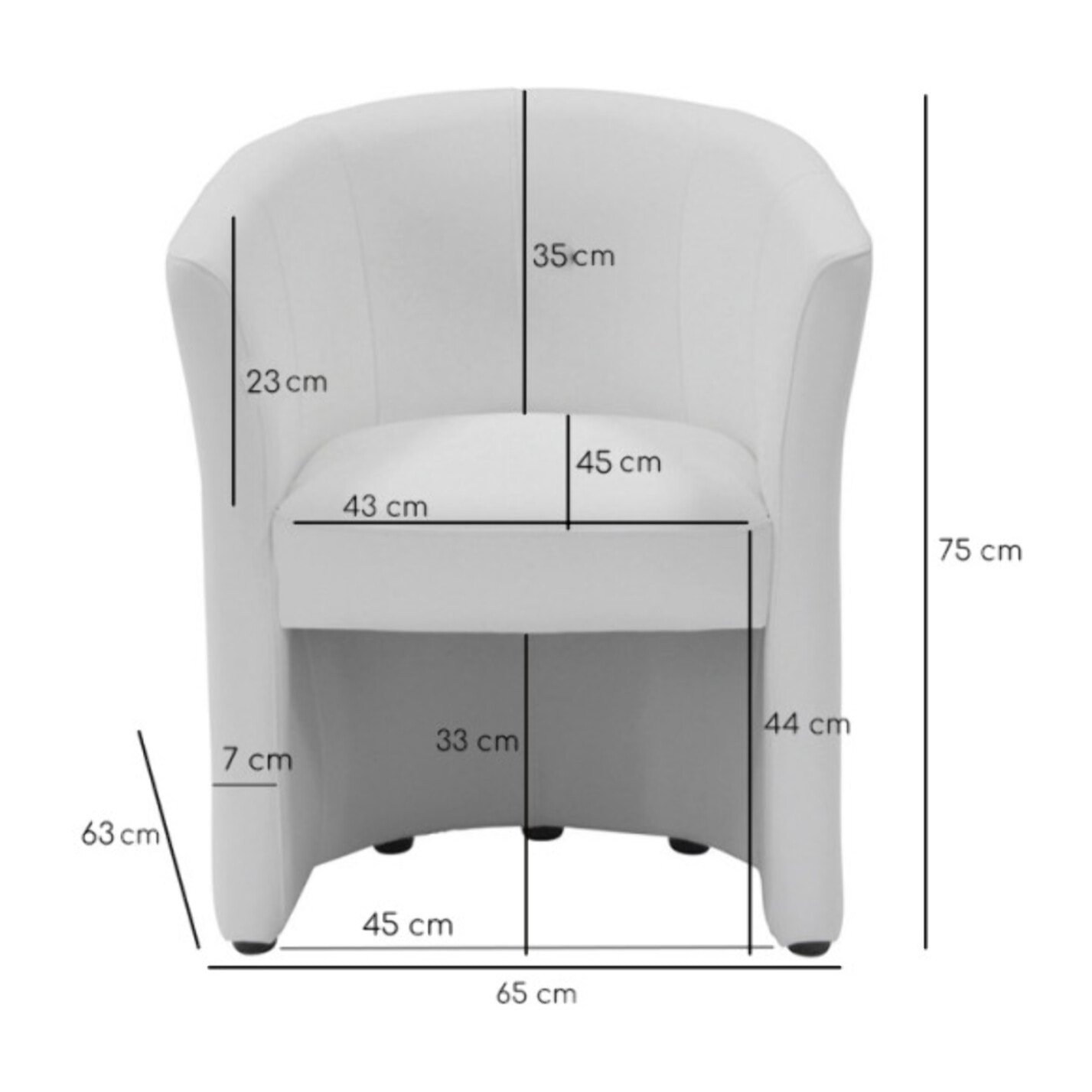 Fauteuil cabriolet en simili - LILOU