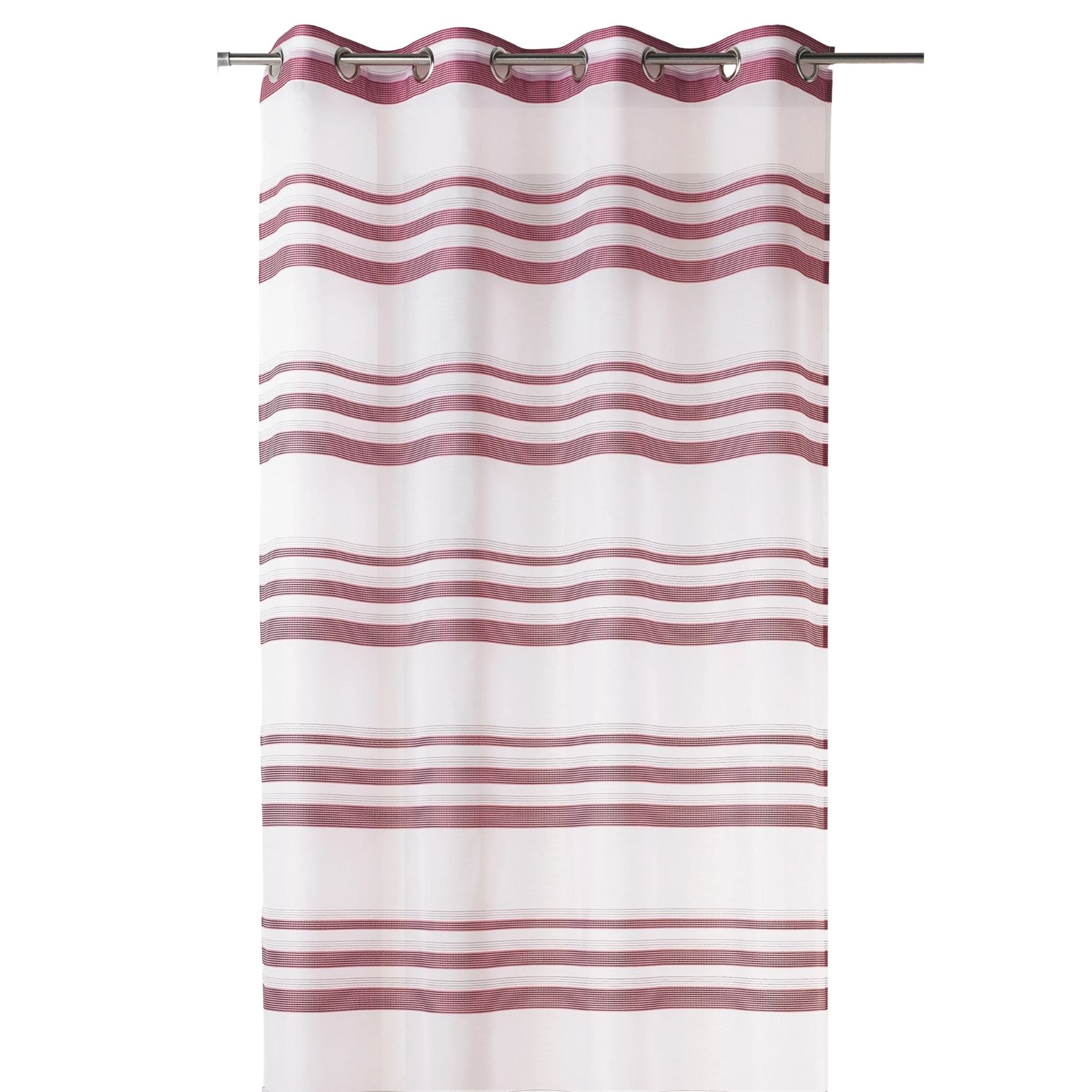 Voilage coloré rayures horizontales - Vieux rose