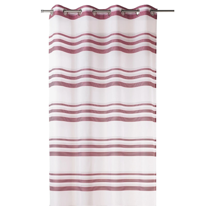Voilage coloré rayures horizontales - Vieux rose