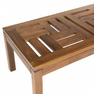 HANNA - Table basse de jardin rectangulaire 100 x 50 cm en bois teck huilé