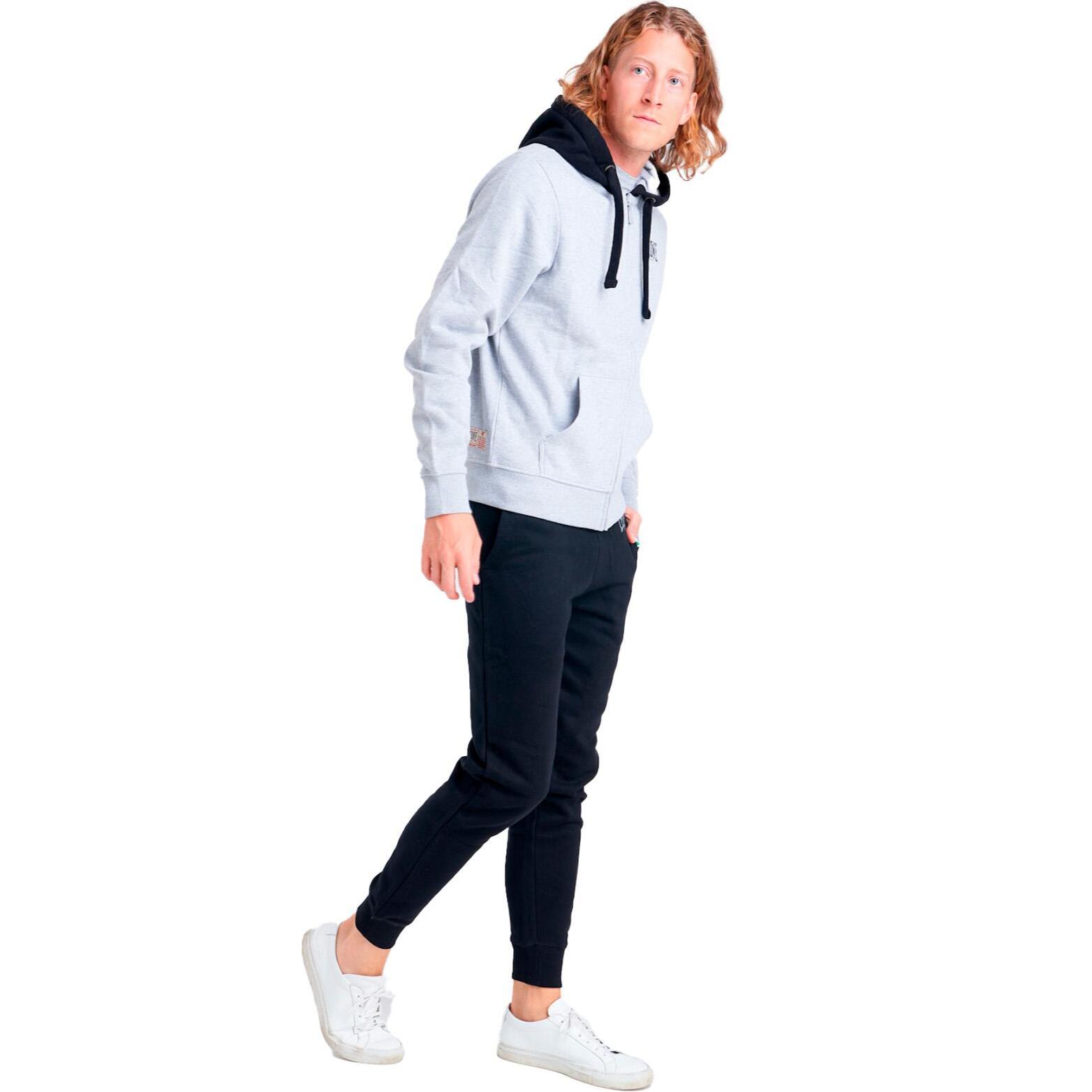 Chándal de invierno cepillado para hombre Leone Basic Vintage con capucha y cremallera