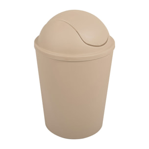 Cubo de basura "AKO" 5,5L  con tapa abatible Beige