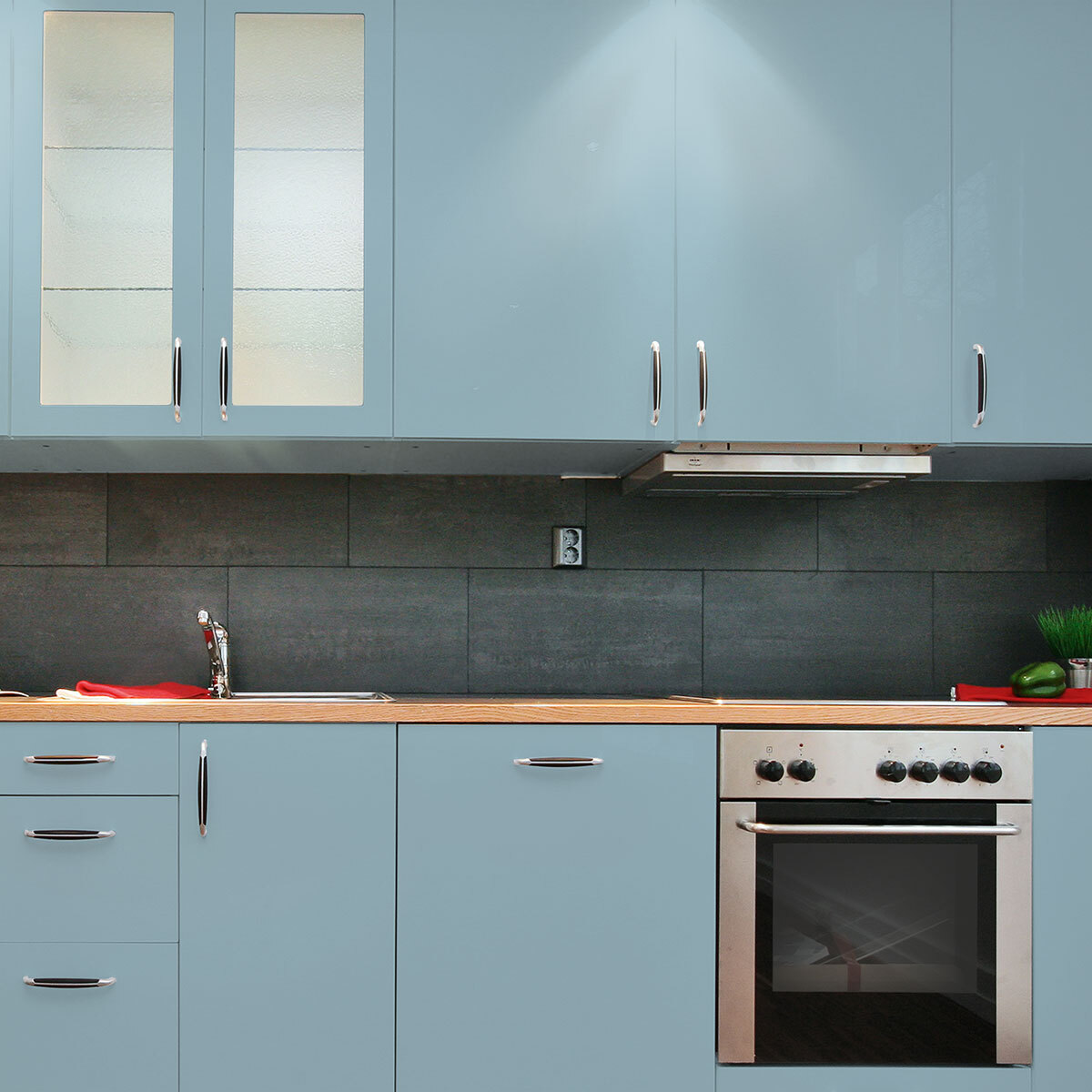 Rouleau adhésif décoratif Vinyle au Mètre - Bleu poudre - Sticker Lavable Imperméable Mur Cuisine Meubles