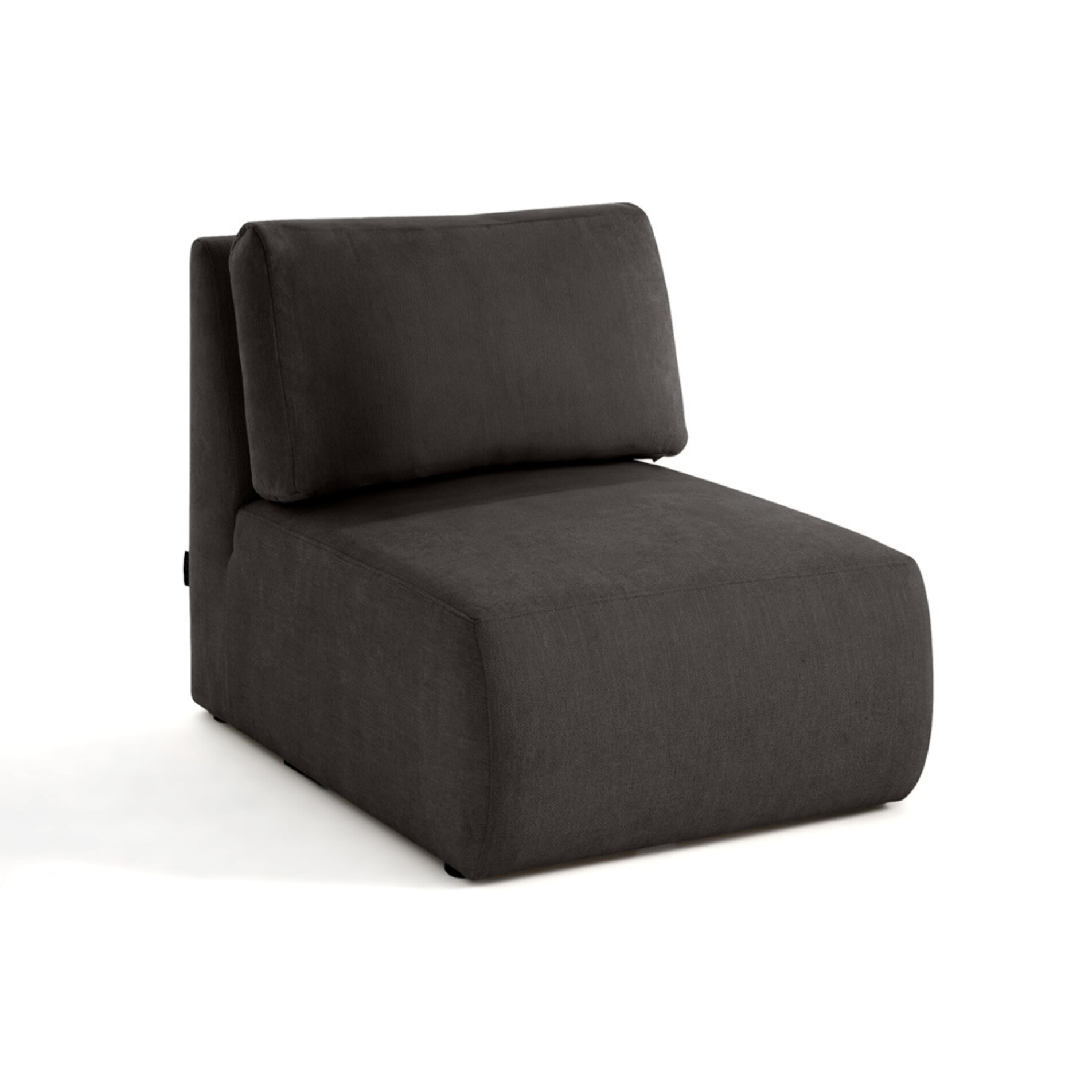 Santorini - module d'assise sans accoudoirs - en tissu texturé - Gris