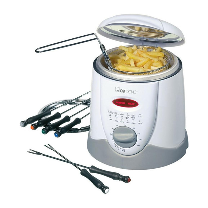 Friteuse et fondue pour 6 personnes 1L Clatronic FFR 2916 Blanc