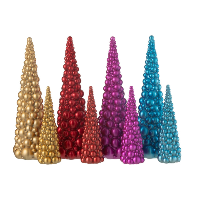 J-Line décoration Sapin De Noeël Boules - polyrésin -- mix - large - 4 pcs