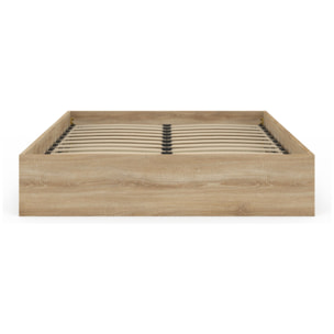 Lit coffre Malta 140x190cm effet bois naturel