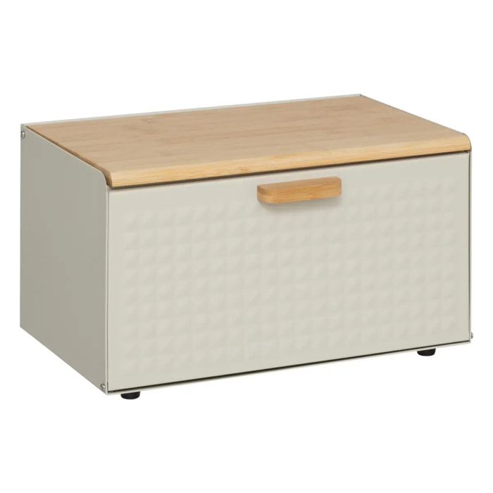 Boîte à pain "Sensia" en métal et bambou noir 35,5cm