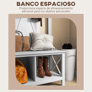 Perchero con Zapatero de Madera Perchero con Banco Incluye 2 Estantes y 3 Ganchos para Colgar Ropas Bolsos para Recibidor Entrada Pasillo 80,5x40x168 cm Blanco