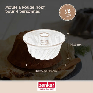 Set pâtisserie avec mini moule à kouglof 18 cm, 2 bols à mixer, verre mesureur et spatule Zenker
