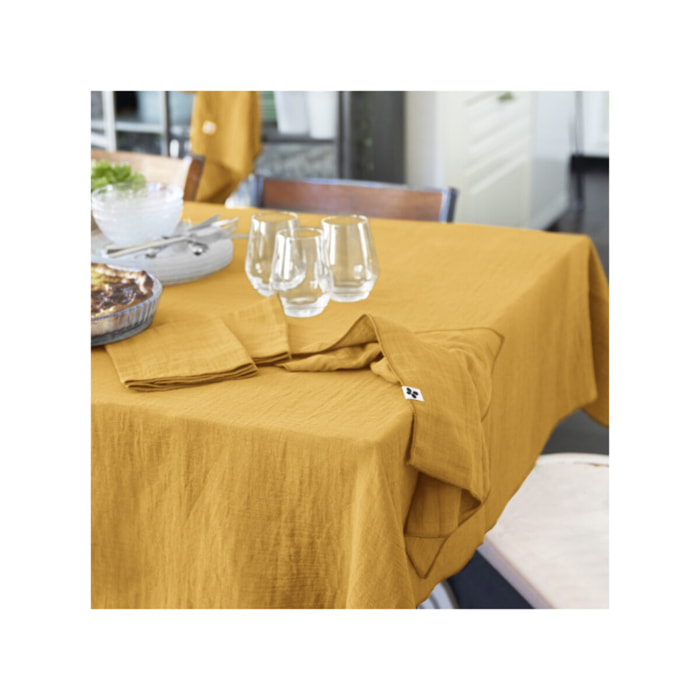 Nappe 150 x 250 cm double gaze de coton gaufrée - 9 coloris - GAIA