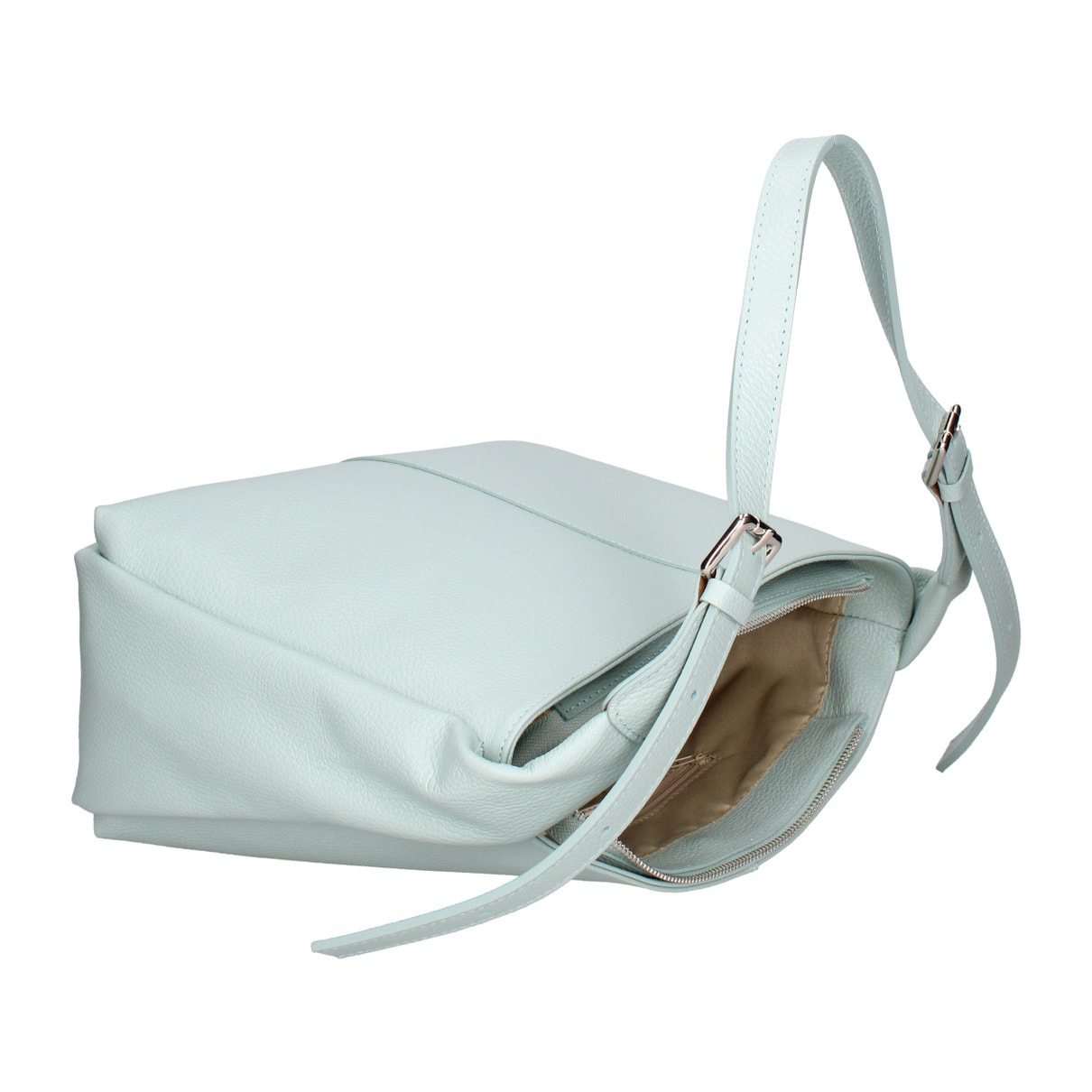 Borsa a spalla da donna - Modello False - Misto pelle e tessuto - 31.0 x 26.0 x 14.0 cm
