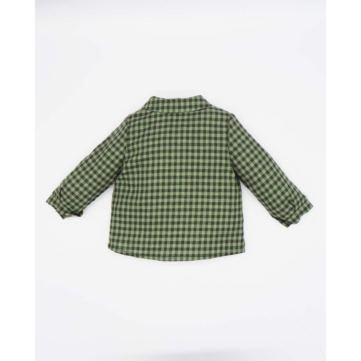 CAMISA CUELLO PICO CUADROS VERDE CAZA