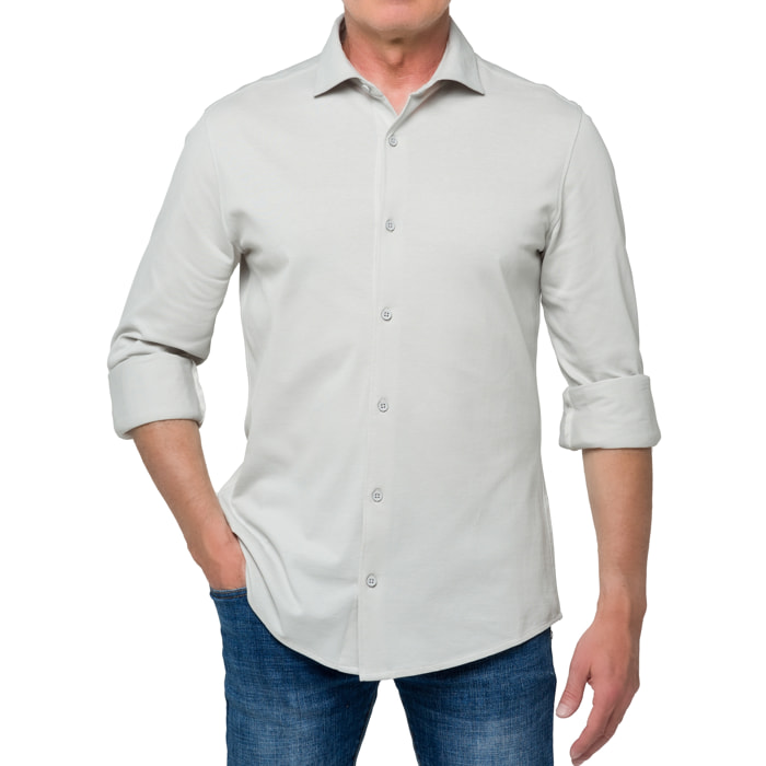 Camisa de manga larga en tela de algodón Hot Buttered Jefferson Gris