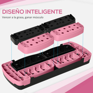 Step de Aeróbic Step para Fitness Antideslizante con Altura Regulable 3 Niveles de 80x31x10/15/20 cm Tabla Plataforma Stepper para Deporte y Ejercicio en Casa Gimnasia Carga 150 kg Rosa