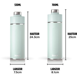 Bouteille isotherme NINJA Thirsti 530ml Travel Bottle Sea Glass