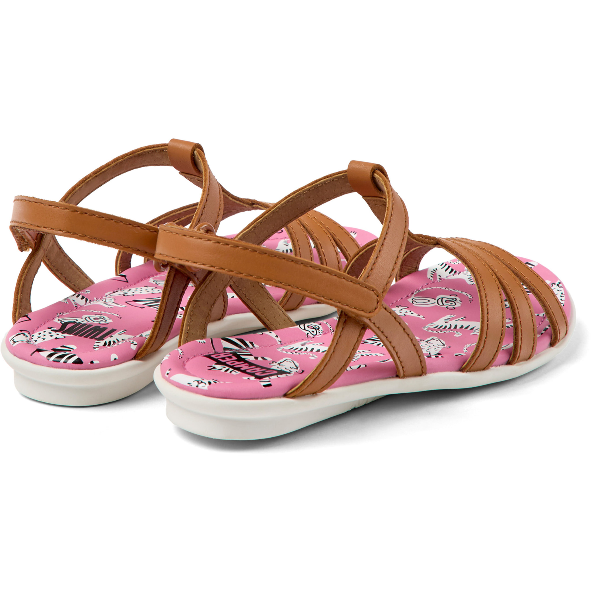 Sandalias - CAMPER Right - Marron - Cuero liso