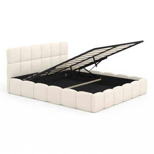 Lit coffre Bubble 160x200cm tissu bouclette