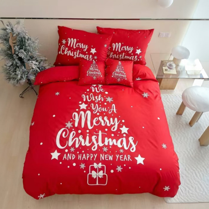 Intrecci – Parure copripiumino natalizia con stampa digitale 3D, Una piazza e mezzo