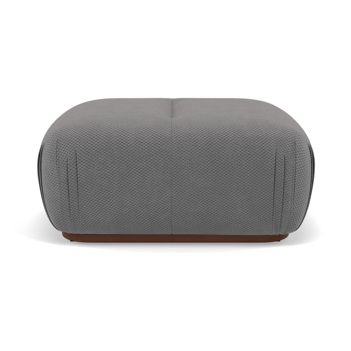 Penelope - pouf en velours texturé - Gris