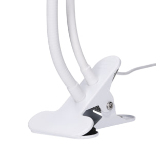 Forlight Servi Flexo portátil LED 4 W con Pinza para móvil. Regulador de tono e intensidad Brazo flexible. Blanco