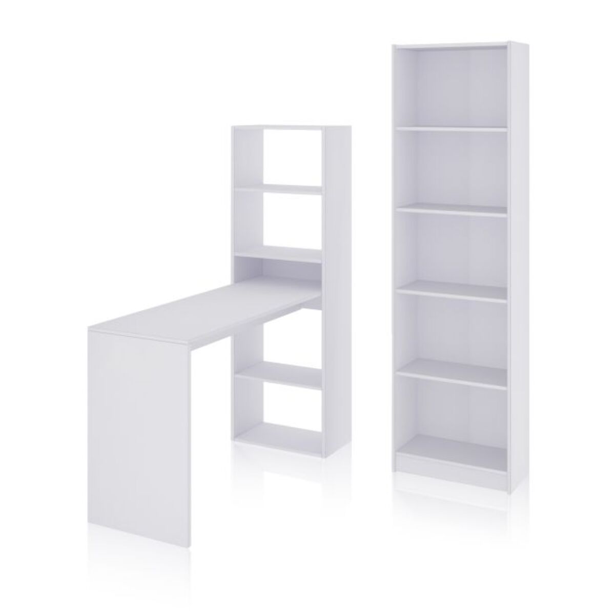 Pack escritorio y estantería Cosmic Plus Blanco Artik (Blanco Mate)