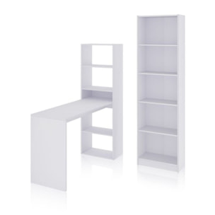 Pack escritorio y estantería Cosmic Plus Blanco Artik (Blanco Mate)