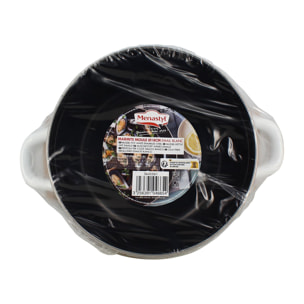 Marmite à moules 18cm en acier émaillé blanc